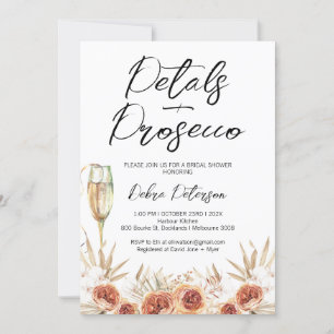 Invitación Rosas Naranjas quemados Petals ducha de novia Pros