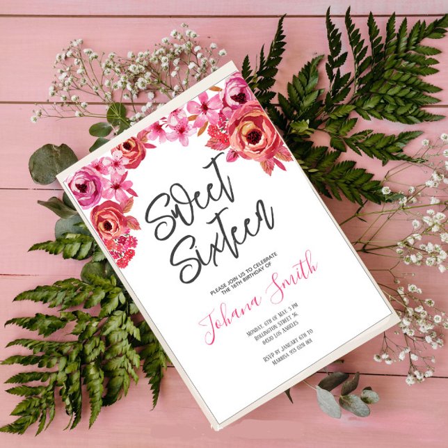 Invitación Rosas Naranjas rosados Dulce cumpleaños (Subido por el creador)