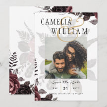 Rosas Negras Burdeos Oscuro Otoño Invierno Boda