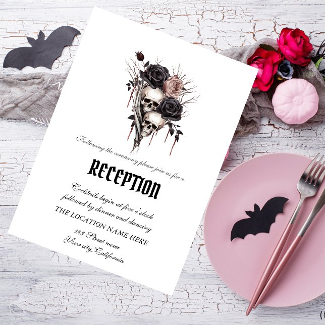 Invitación Rosas Negras Góticas Calaveras (Subido por el creador)