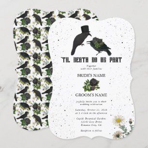 Invitación Rosas negros góticos se vuelven Bodas