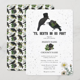 Invitación Rosas negros góticos se vuelven Bodas