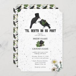 Invitación Rosas negros góticos se vuelven Bodas