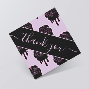 Invitación Rosas negros rosados gotean en Halloween Gracias
