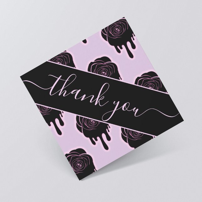 Invitación Rosas negros rosados gotean en Halloween Gracias (Subido por el creador)