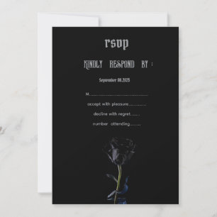 Invitación Rosas negros simples RSVP gótica