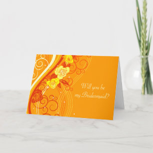 Invitación Rosas nupciales amarillas naranjas