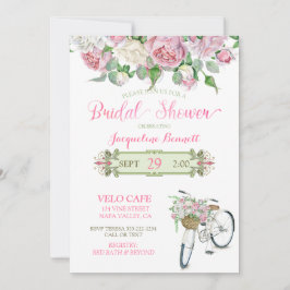 Invitación Rosas nupciales del rosa de la cesta de la