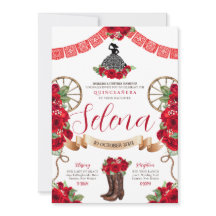 Rosas occidentales de Charro Rojo Quinceanera Pape