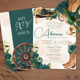 Invitación Rosas occidentales de Emerald Green Charra Quincea