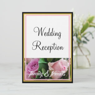 Invitación Rosas pastel rosa Monograma Familia Amigos