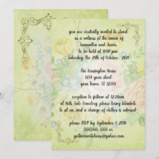 Invitación Rosas pastel vintage boda victoriana