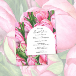 Invitación Rosas peonía verde floral ducha de novia