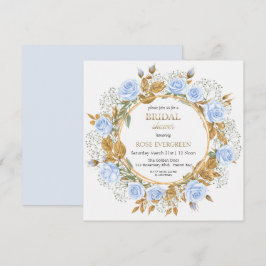 Invitación Rosas polvorientas azules elegantes y aliento de b