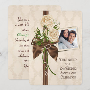 Invitación Rosas por Bodas de Plata