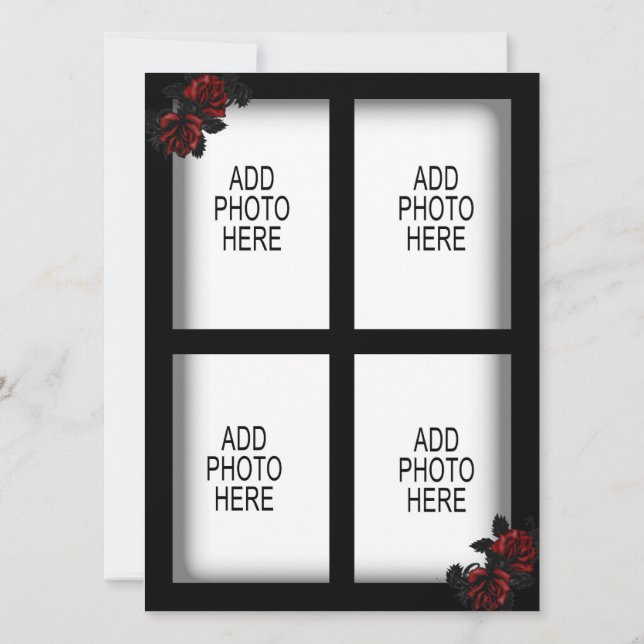 Invitación Rosas Puerta de Hierro Goth Agregar Cuatro Imágene (Reverso)