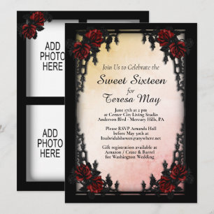 Invitación Rosas Puerta de Hierro Goth Agregar Cuatro Imágene