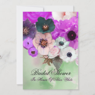 Invitación Rosas PURPLE Y DUCHA BRIDAL DE FLORES DE ANEMONA