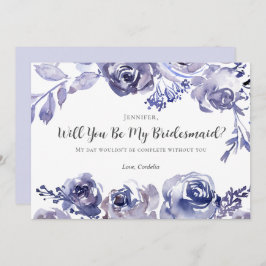 Invitación Rosas Púrpura Moda Floral Serás Mi Novia