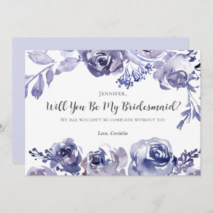 Invitación Rosas Púrpura Moda Floral Serás Mi Novia