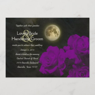 Invitación Rosas púrpuras del fantasma de la Luna Llena que