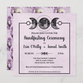 Invitación Rosas púrpuras Manejo ayuno Wicca Boda Moon Invite