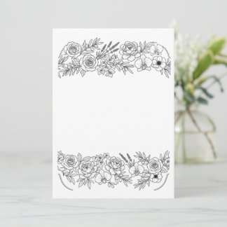 Invitación Rosas, ramas de olivo y lavanda