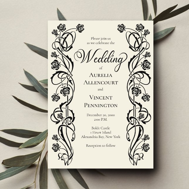 Invitación Rosas reales medievales Boda de espadas (Subido por el creador)