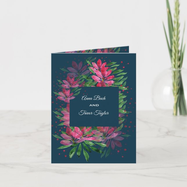 Invitación Rosas Rojas Acuarela Pintadas a Mano (Anverso)