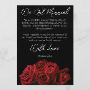 Invitación Rosas Rojas Blancas Elegancia Atemporal