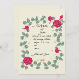 Invitación Rosas rojas boda ramo, ducha de novia