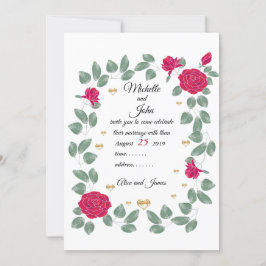 Invitación Rosas rojas boda ramo, ducha de novia