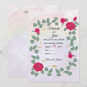 Invitación Rosas rojas boda ramo, ducha de novia