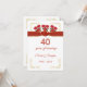 Invitación rosas rojas, corazones 40 años Boda (Anverso/Reverso In Situ)