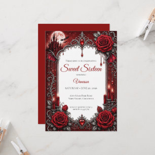 Invitación Rosas Rojas de Lujo Cumpleaños 16