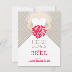 Invitación Rosas rojas de novia ramo ducha de novia invitació