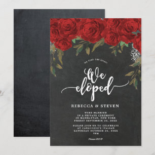 Invitación rosas rojas de pizarra modernas elegimos invitació