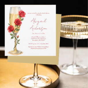 Invitación Rosas Rojas en la ducha de novia de la Plaza de Ch