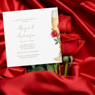 Invitación Rosas Rojas en la Ducha Nupcial de la Plaza de Cha