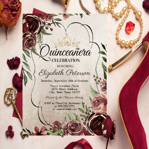 Invitación Rosas Rojas Marco Quinceañera
