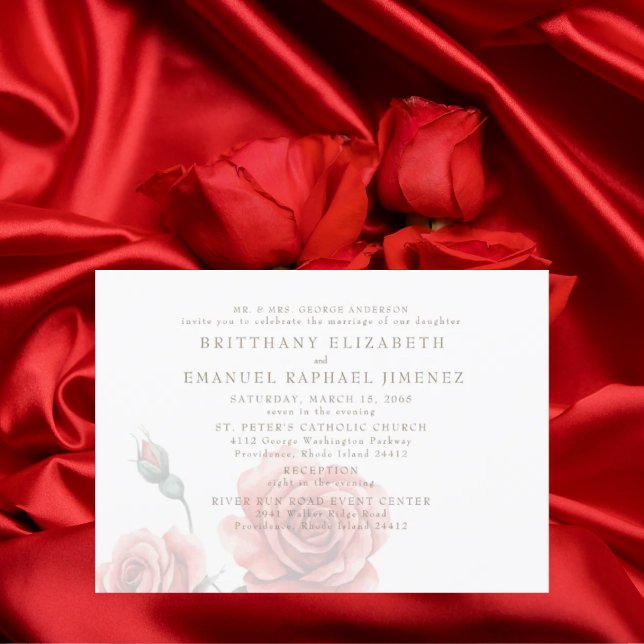 Invitación Rosas Rojas: Padres de novias 2 Bodas (Subido por el creador)