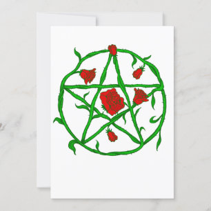 Invitación rosas rojas pentagram gótico gótico wiccan