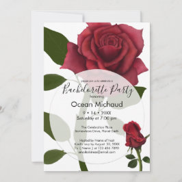 Invitación Rosas rojas pintadas | Blanco