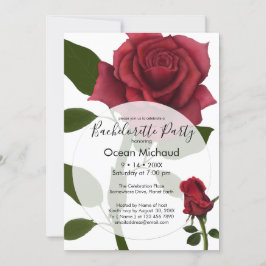Invitación Rosas rojas pintadas | Blanco