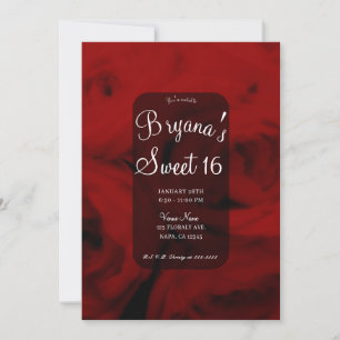 Invitación Rosas Rojas Suaves Cremosas Dulces Fiesta de Cumpl