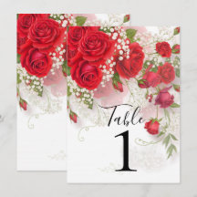 Rosas Rojas y Aliento de Bebe Elegante Floral Boda