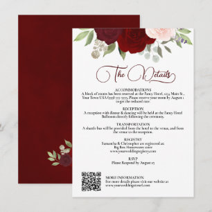 Invitación Rosas Rojas y Rosadas Detalles de Boda Descargable