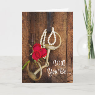 Invitación Rosas rojas y trocitos de caballos serán mi dama d