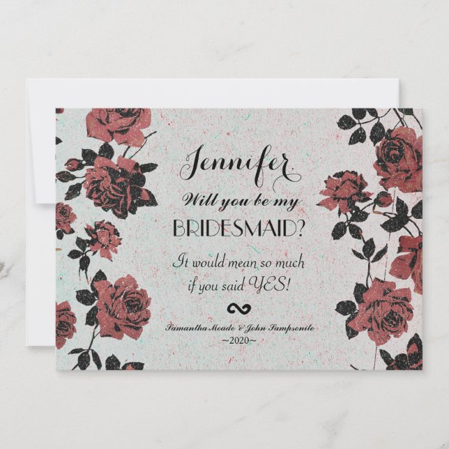 Invitación Rosas romanos rusos (Anverso)