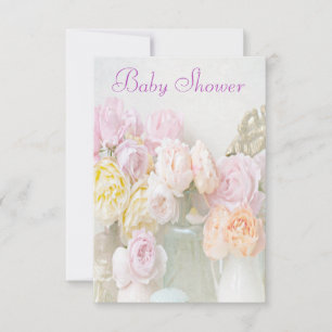 Invitación Rosas románticas en frascos Baby Shower